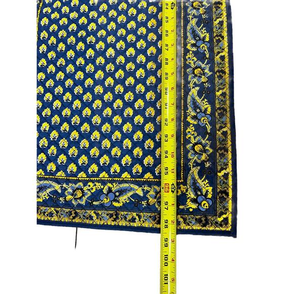 Williams Sonoma Quilted 2 sided Table Runner Marseille Blue/Yellow 98.5” x 16" - Picture 4 of 8